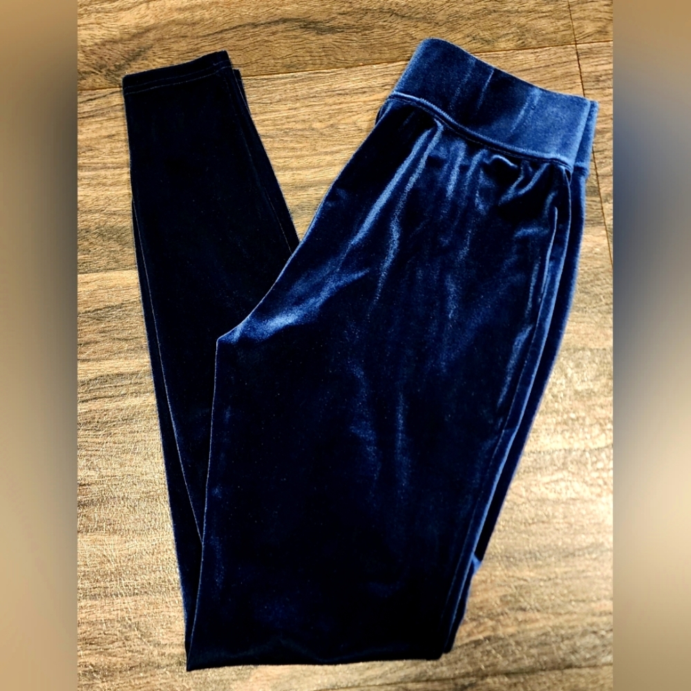 NEW Land's End Royal Blue Soft Pull-On Velour Lounge Pants Legging XS 2-4 NWOT